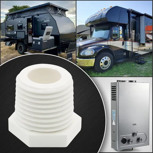 Miniatura 6 de Bonsicoky Tapón de drenaje para calentador de agua, tapón de drenaje de plástico blanco NPT de 1/2 pulgada, compatible con autocaravanas