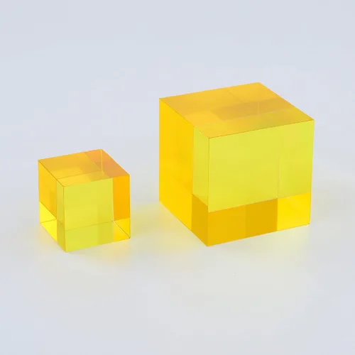 Miniatura 3 de CMY Cubes The Y Cube (1.969 in) - Cubo de tono amarillo - Cubo de color óptico - Pulido con diamante - enseña la mezcla de colores sustractiva