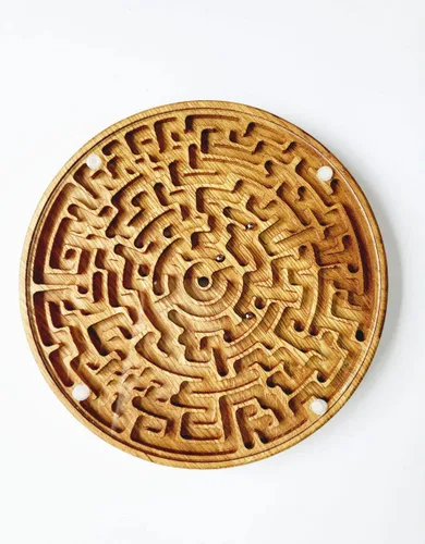 Miniatura 2 de Wooden Labyrinth Game double-sided Maze with three Steel Marble, Gift for Kids for Adults, Maze Brain Table Activity