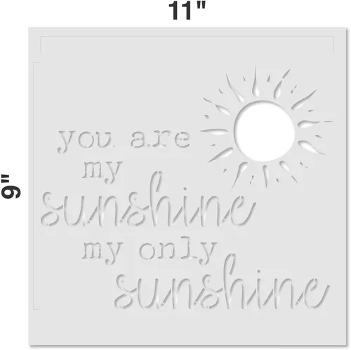 Miniatura 2 de Plantilla You are My Sunshine (plástico de 10 milésimas de pulgada) Plantillas decorativas para pintar en madera, pared, azulejos, lienzo, papel
