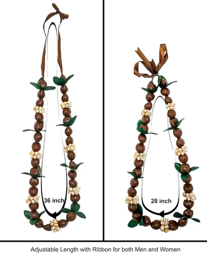 Miniatura 3 de Hawaiian Leis Kukui - Collar con cuentas de concha de cauri para hombre y mujer, 28in, ajustable, varios