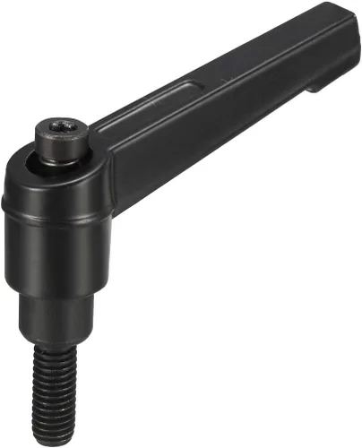 Miniatura 8 de uxcell M8 x 1.260 in Mango de sujeción ajustable Palanca de sujeción Rosca Botón de trinquete macho roscado Perillas de bloqueo Tornillo giratorio