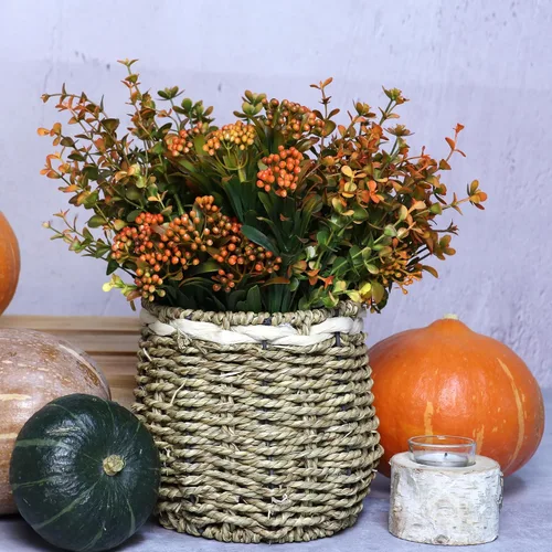 Miniatura 2 de Flores artificiales de otoño para exteriores, plantas falsas, 6 paquetes de plantas sintéticas para exteriores, boj, no se decolora, arbustos