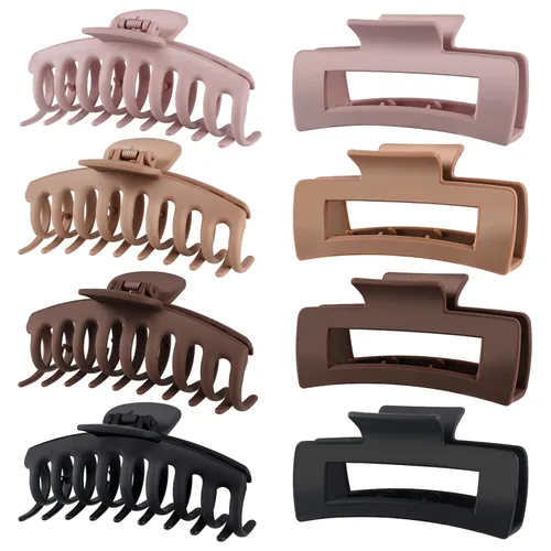 Miniatura 13 de TOCESS Paquete de 8 pinzas grandes para el cabello para mujer, pinzas grandes para cabello fino y grueso, rizado, agarre fuerte de los años 90, 4.33