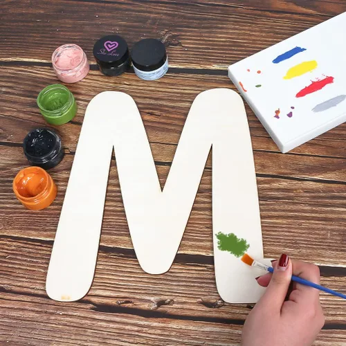 Miniatura 4 de Letras de madera grandes S, letras de madera grandes de 12 pulgadas, letras de madera sin terminar para decoración de pared, manualidades, tablero