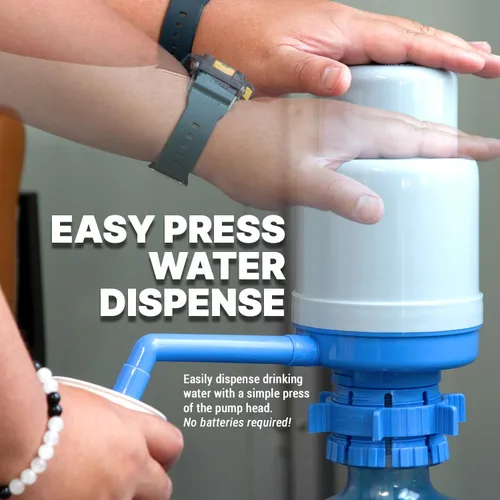 Miniatura 2 de Dispensador de agua Dolphin, bomba de agua potable sin BPA para jarras de agua de 3 a 5 galones, tapa de boquilla, 1-2 bombas para un vaso de agua