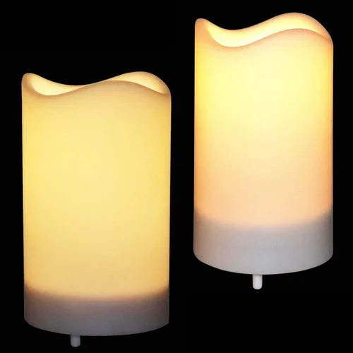 Vela solar para exteriores, pilar sin llama parpadeante impermeable con sensor de luz integrado, temporizador inteligente, encendido y apagado