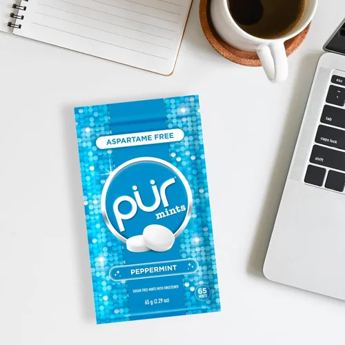 Miniatura 6 de PUR Mentas Mentas para aliento fresco sin aspartame Elaboradas con xilitol Sin azúcar, veganas, sin gluten Sabor natural a menta piperita