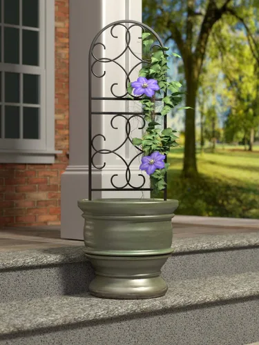 Miniatura 2 de Panacea 84490 Scroll Pot Trellis - Enrejado, 36 pulgadas, negro
