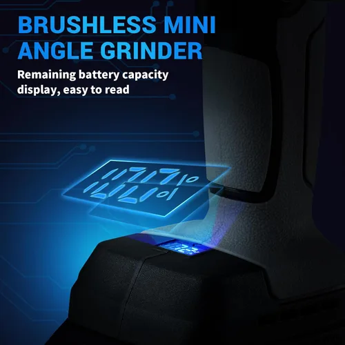 Miniatura 3 de Amoladora angular sin escobillas, mini amoladora angular inalámbrica cepillada con 2 discos de 5 cortes, batería de 16.8 V 2000 mAh, amoladora