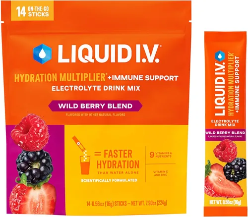 Miniatura 8 de Liquid I.V.® Multiplicador de hidratación+apoyo inmunológico - Mandarina Mezcla de bebida en polvo con electrolitos 1 paquete (14 porciones)