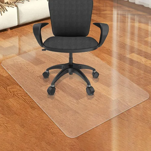 Tapete para silla de oficina para suelos duros, 36 x 48 pulgadas, tapete transparente para silla de 0.079 in de grosor con 4 almohadillas