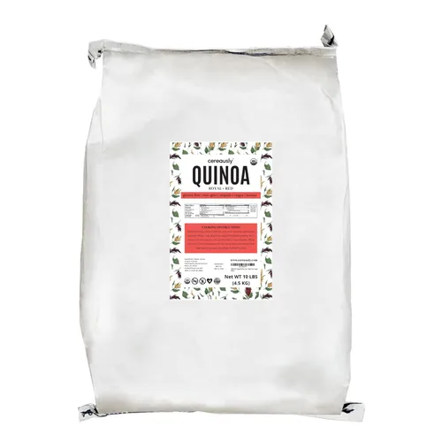 CEREAUSLY Quinoa roja orgánica – Quinoa real premium de Bolivia – Quinoa Kosher y sin OMG – Quinoa vegana y con cuota de gluten – 10 libras