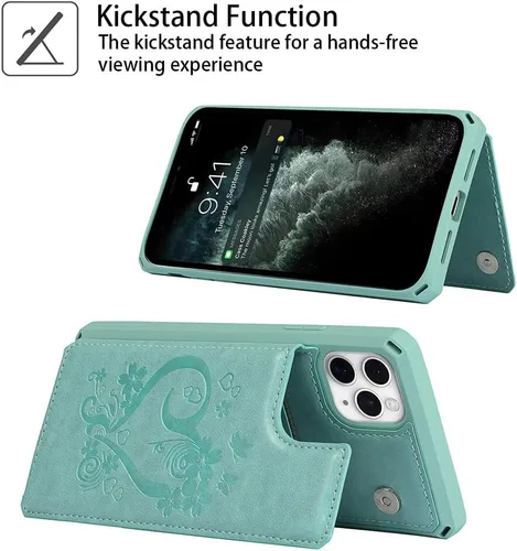 Miniatura 7 de Cavor Funda para iPhone 11 Pro Max con tarjetero, cartera con tarjetero y tarjetero para tarjetas de crédito para iPhone11ProMax
