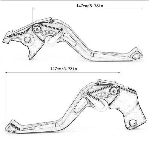 Miniatura 2 de FXCNC Palancas de embrague de freno de motocicleta compatibles con FZ1 FAZER 06-15, FZ8 2011-2019, FZ6R / XJ6 Diversion 09-15, FZ6 FAZER 2004-2010