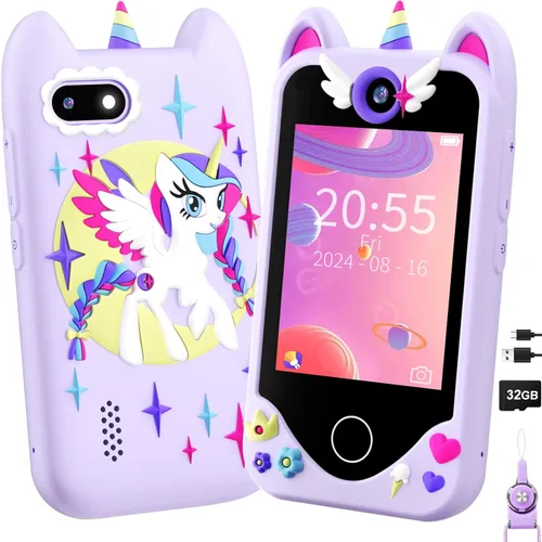 Miniatura 8 de Teléfono inteligente para niños - Regalo de cumpleaños de Navidad para niños de 3, 4, 5, 6 años, juguete para teléfono celular con pantalla táctil
