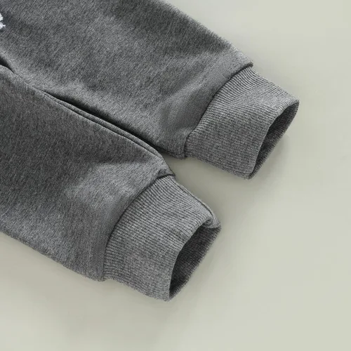 Miniatura 159 de Conjunto de 2 piezas de sudadera de manga larga con cuello redondo y pantalones casuales para bebés y niños pequeños