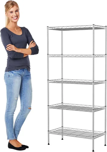 Miniatura 9 de Estantería de almacenamiento de 5 niveles, estante NSF ajustable en altura, estantes de alambre organizador de acero para lugares pequeños, cocina