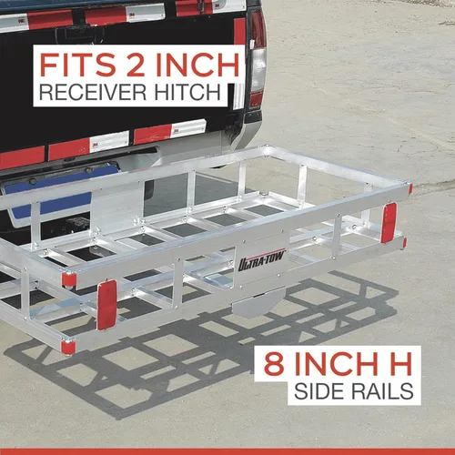 Miniatura 3 de Ultra-Tow Soporte de carga de enganche de aluminio, capacidad de 500 libras, color plateado, 49 x 22.5 x 8 pulgadas de alto