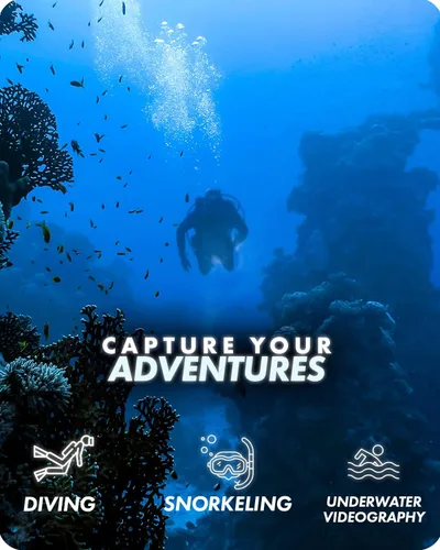 Miniatura 4 de Movo GB-U80T Equipo de buceo submarino con soportes de zapata fría, correa – Compatible con GoPro Hero, HERO6, HERO7, HERO8, HERO9, HERO10, HERO11