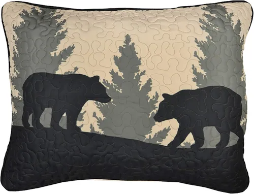 Miniatura 2 de Donna Sharp - Ropa de cama a cuadros diseño de caminata de osos Cierre de cremallera fácil de quitar, combina con juegos de cama, mantas