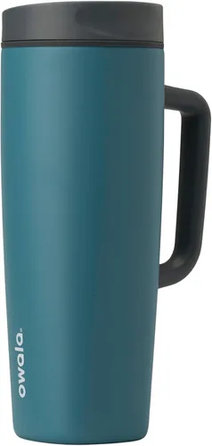 Miniatura 9 de Owala SmoothSip Slider - Vaso de café aislado de acero inoxidable, reutilizable, taza de café helado, taza de viaje para café caliente, sin BPA, 12