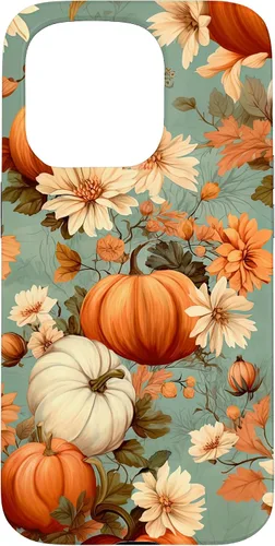 Miniatura 14 de Funda con temática de otoño para iPhone 12/12 Pro, diseño vintage de otoño con diseño de calabaza y calabaza