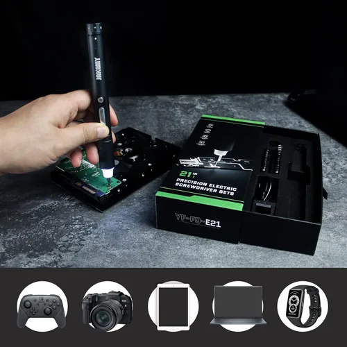 Miniatura 8 de Mini destornillador eléctrico, JAKEMY destornillador de potencia de par ajustable de doble modo, destornillador de precisión magnético inalámbrico