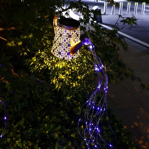 Miniatura 8 de VOOKRY - Regadera solar con luces, linternas solares grandes para colgar al aire libre, impermeable, decoración de jardín para el patio, césped