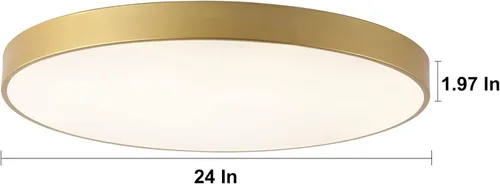 Miniatura 2 de Lámpara de techo LED redonda dorada grande de 24 pulgadas, moderna 3000 K/4000 K/5000 K, temperatura ajustable de 40 W, accesorio de iluminación