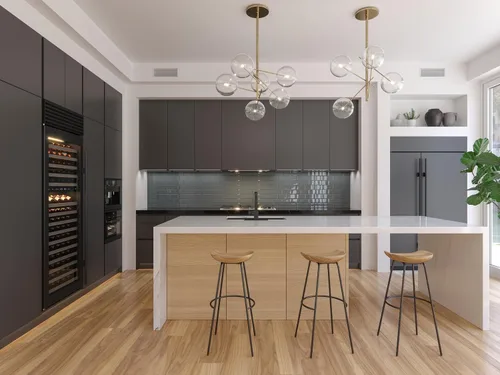Miniatura 14 de Pfister Arkitek Grifo de cocina con rociador extraíble, manija única, arco alto, acabado negro mate, LG534LPMB