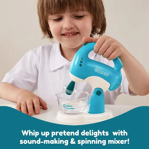Miniatura 3 de Joyin Juguetes de Cocina de Juego, Juguete de Accesorios de Cocina de Comida de Juguete para Niñas con Cafetera, Batidora, Tostadora con Luces y Azul