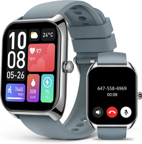 Miniatura 8 de Reloj inteligente (respuesta/hacer llamadas) para hombres y mujeres, reloj inteligente de 2.02 pulgadas con oxígeno en sangre, presión arterial