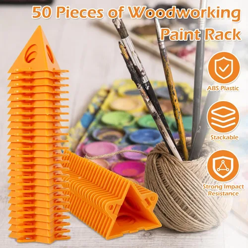 Miniatura 3 de 50 soportes piramidales para pintor, soportes de pintura de mini cono de plástico, juego de soportes triangulares de pintura reutilizables, soportes