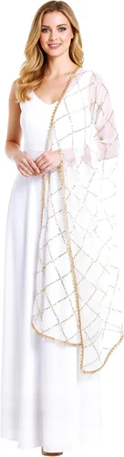 Miniatura 13 de Chandrakala Dupatta de gasa para mujer, chal bufanda envolvente Chunni (D238-P)