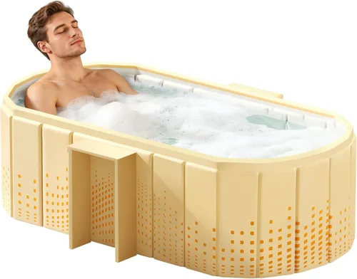 Miniatura 10 de Bañera Plegable Portátil, Bañera Independiente Sin Instalación, Bañera de Remojo SPA para Baño, Cabina de Ducha Plegable para Baños Calientes