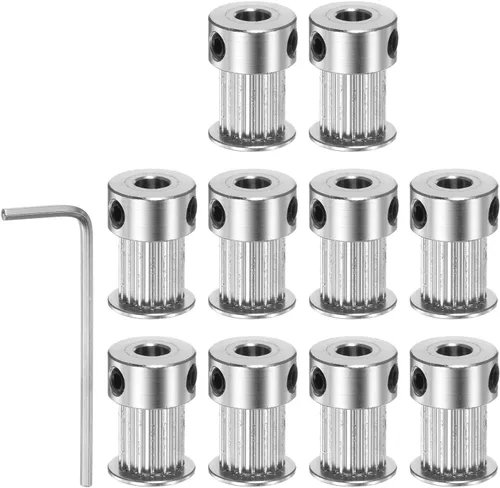 Miniatura 7 de HARFINGTON Polea de sincronización 2GT 16 dientes de 0.197 in de diámetro 0.512 in de diámetro polea de correa de distribución de aluminio con llave