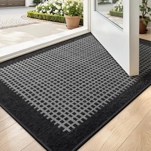 Miniatura 16 de LUMI Tapete Interior para Puerta de Entrada 24''x36'', Absorbente, Atrapa Suciedad, Perfil Bajo Delgado, Tapetes Antideslizantes con Respaldo