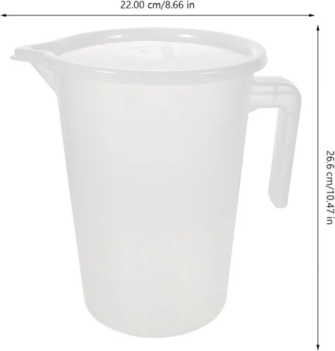 Miniatura 6 de Jarras medidoras de leche jarra de medición de plástico de 5 l, jarra de mezcla graduada, cilindro grande, taza medida, taza de leche líquida