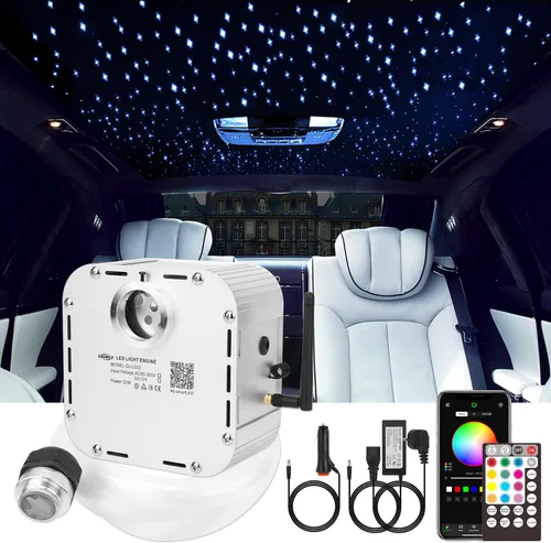 CHINLY Starlight 32w Twinkle 710pcs 13.1ft (0.03in+0.04in+0.06in+0.08in) Bluetooth RGBW LED de fibra óptica estrella luz de techo,