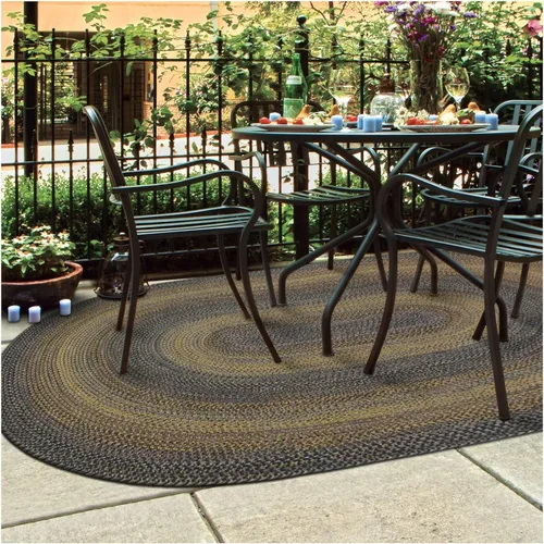 Miniatura 112 de Alfombra ovalada trenzada gris humo de 20 x 30 pulgadas, lavable para interiores y exteriores, decoración campestre para cocinas y entradas