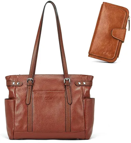 Bolsas para ordenador portátil para mujer de cuero genuino maletín grande bolso de hombro para señoras bolsos de trabajo 156 pulgadas cartera para