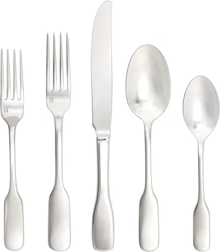Miniatura 9 de FORTESSA Ashton - Cubiertos de acero inoxidable 18/10, ajuste de lugar de 5 piezas con cuchillo, tenedores y cucharas (servicio para 1), apto