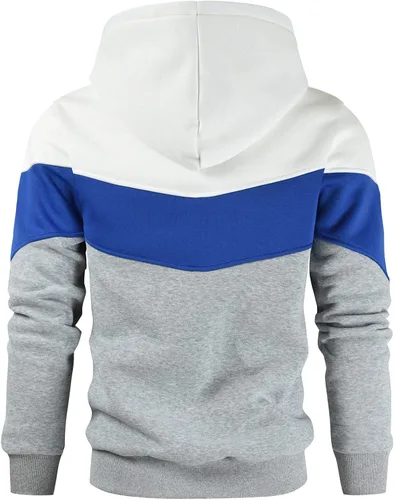 Miniatura 3 de Gesean Sudadera con capucha, de manga larga, para hombre, diseño de bloque de color, estilo informal, con bolsillo