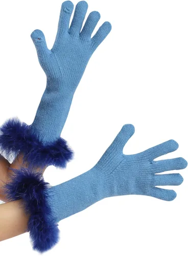 Miniatura 78 de Sahabowi Guantes de cuero para clima frío Manopla de lana cálida de invierno para mujeres