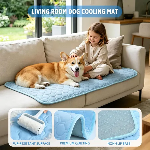 Miniatura 9 de Arc-Chill - Tapete refrescante para perros (Q-Max> 0.45), antideslizante y lavable para mascotas, cama de enfriamiento automático de verano