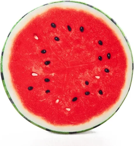 Miniatura 10 de HYSEAS Almohadas redondas de 14 pulgadas de sandía, impresión 3D, cojines decorativos de felpa divertida de frutas para sofá, silla, suelo, sofá