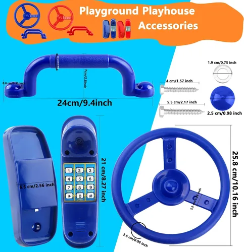 Miniatura 2 de Juego de 8 piezas de accesorios para patio de recreo, con asas de seguridad para volante, columpios de plástico, juego de columpios para teléfono