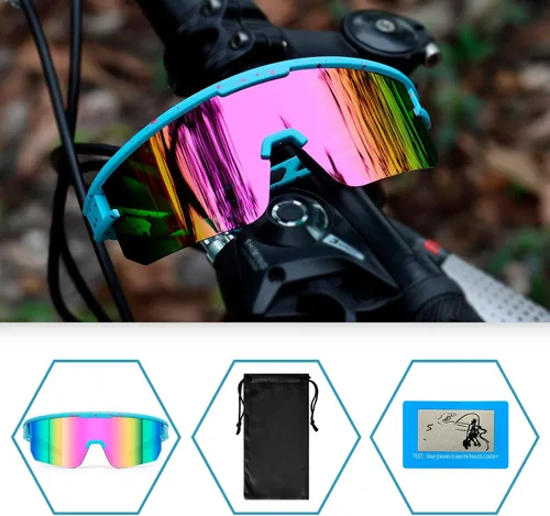 Miniatura 8 de AVV Gafas de sol de béisbol polarizadas UV400 para hombres, mujeres y jóvenes, gafas de sol para correr, deportes, pesca y bicicleta Lente azul