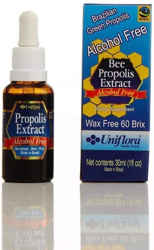 Uniflora Extracto de propóleo de abeja verde brasileña – Sin alcohol, 60 Brix – Artepilina C alta – Apoyo inmunológico 1.0 fl oz